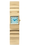 Breda Groove Metal Bracelet Watch In Turquiose, Women's At Urban Outfitters In Gold
