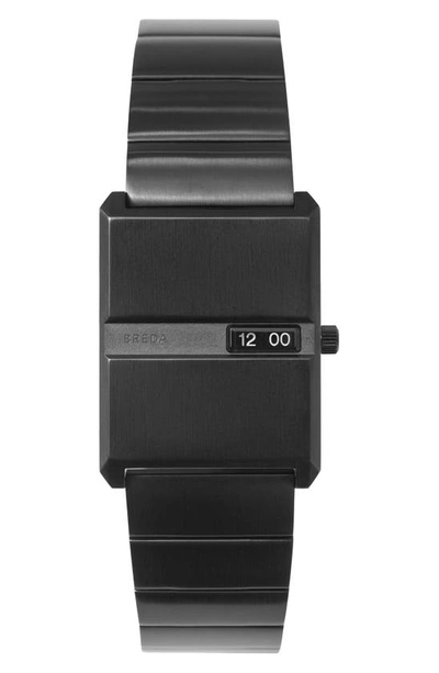 Breda Pulse Stainless Steel Metal Bracelet Quartz Watch In Black, Men's At Urban Outfitters