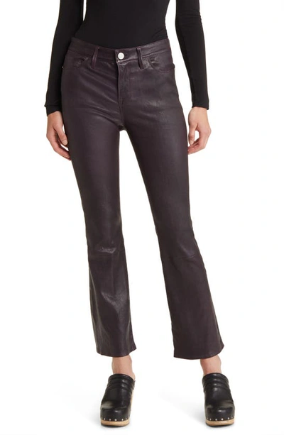 Frame Le Crop Mini Bootcut Leather Jeans In Plum ModeSens