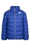 Nike Solid Puffer Jacket Little Kids' Jacket In Blue