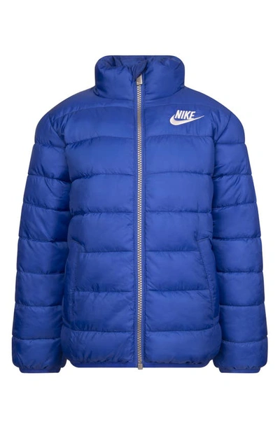Nike Solid Puffer Jacket Little Kids' Jacket In Blue