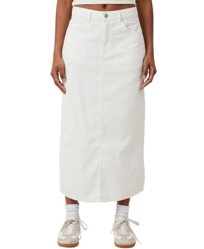 Cotton On Women's Cord Maxi Skirt In White