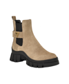Guess Hensly Platform Chelsea Boot In Light Brown- Suede,textile
