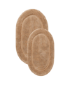 Superior Oval Solid Non-skid Washable Cotton 2 Piece Bath Rug Set In Taupe