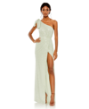 MAC DUGGAL WOMEN'S PEARL EMBELLISHED SOFT TIE ONE SHOULDER GOWN