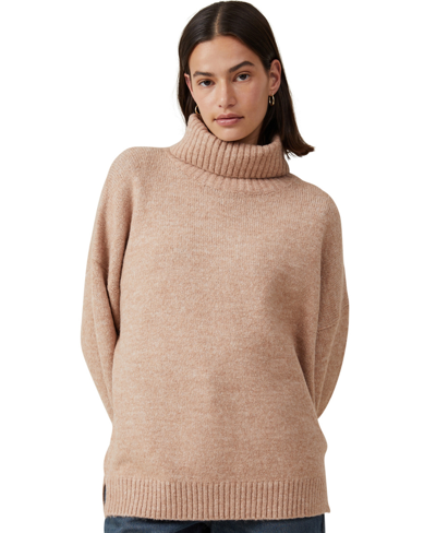 Cotton On Women's Everything Roll Neck Sweater In Chestnut Marle