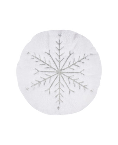 Levtex O Christmas Tree Snowflake Decorative Pillow, 16" Round In White