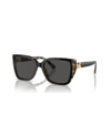 Michael Kors Acadia Mk 2199 395087 55mm Womens Rectangle Sunglasses In Bi-layer Black,amber Tortoise