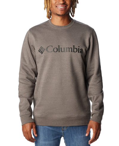 Columbia Men's Gem Logo Trek Crew Sweatshirt In Charcoal Heathe
