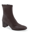 Aerosoles Corinda Midcalf Mid Heel Boots In Brown - Stretch Faux Leather