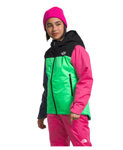 The North Face Kids' Big Girls Freedom Insulated Heavyweight Jacket In Chlorophyll Green,tnf Black