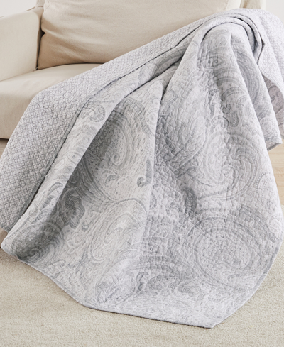 Levtex Alden Paisley Reversible Quilted Throw, 50" X 60" In Gray