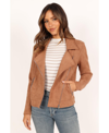 Petal And Pup Womens Spencer Faux Suede Moto Jacket In Tan