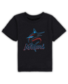 OUTERSTUFF TODDLER BOYS AND GIRLS BLACK MIAMI MARLINS TEAM CREW PRIMARY LOGO T-SHIRT