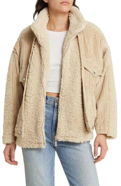 Fuzzy pile trucker jacket deals