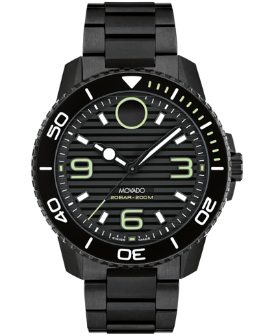 Movado Men's Bold Titanium Sport Swiss Quartz Ionic Plated Black Titanium Watch 45mm