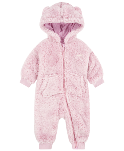Levi's Baby Boys Or Girls Sherpa Bear Long Sleeves Coverall In Roseate Spoonbill