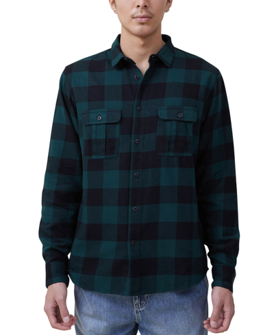 Cotton On Men's Greenpoint Long Sleeve Shirt In Jungle Buffalo Check