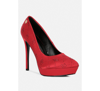 Rag & Co Ballard Red Monogram Satin Stiletto Pumps In Red