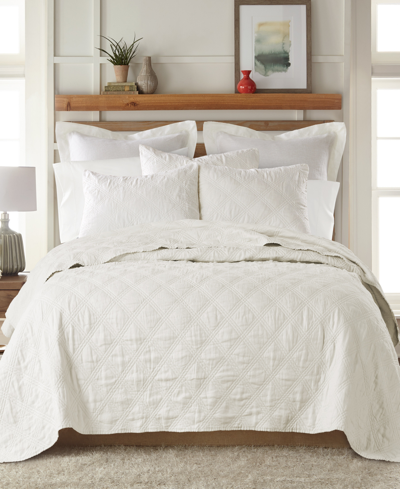 Levtex Washed Linen Relaxed Texturedquilt, Full/queen In Cream