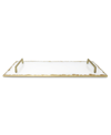 Classic Touch Glass Tray With Gold-tone Rim And Handles, 19.75" L In Gold