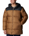 Columbia Puffect Hooded Jacket Man Down Jacket Camel Size Xl Polyester In Delta,black