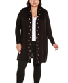 BELLDINI PLUS SIZE LONG SLEEVE GROMMET TRIM CARDIGAN SWEATER