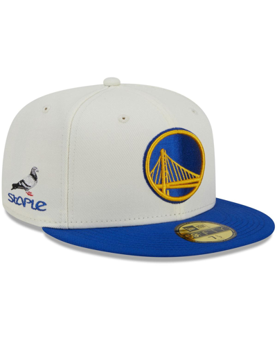 Staple Men's New Era X  Cream, Royal Golden State Warriors Nba X  Two-tone 59fifty Fitted Hat In Cream,royal