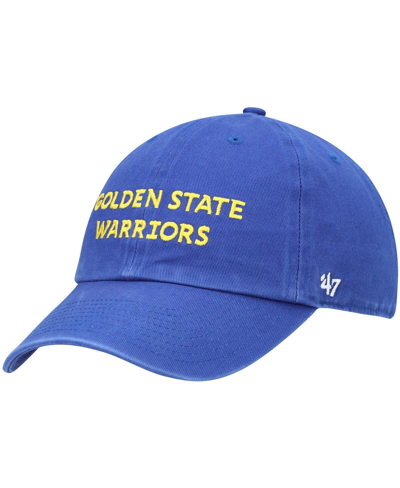 47 Brand Men's ' Royal Golden State Warriors Clean Up Wordmark Adjustable Hat