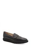 Amalfi By Rangoni Embrezza Wedge Loafer In Black Parmasoft