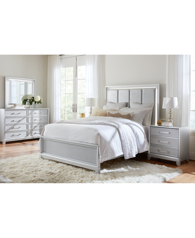 Macy's Fensby 3pc Bedroom Set (california King Bed, Dresser, Nightstand) In Silver