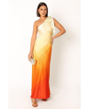 Petal And Pup Glow One Shoulder Midi Dress In Sunset