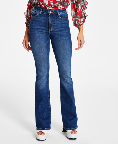Guess Women's Sexy Flare-leg Faded High-rise Jeans In Harrison Blue