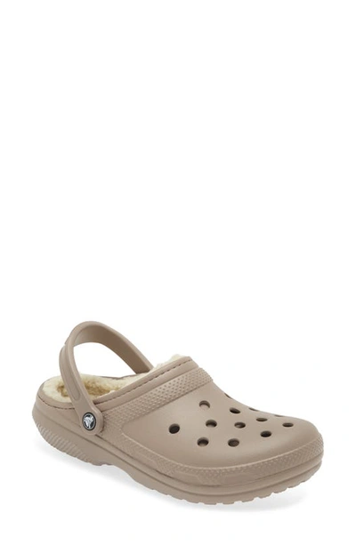 Crocs Classic Lined Clog Sandals In Mushroom/bone