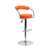 EMMA+OLIVER CONTEMPORARY VINYL ADJUSTABLE HEIGHT BARSTOOL WITH ARMS
