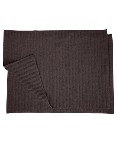 Superior Cotton Textured Stripes 2-pc. Bath Rug Set In Black