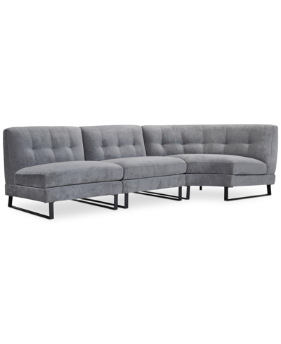 Macy's Closeout! Kathya 117" 3-pc. Fabric Modular Sectional, Created For  In Grey