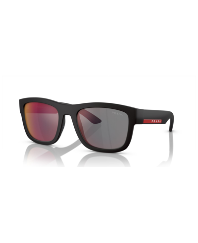 Prada Men's Sunglasses, Mirror Ps 01zs In Black Rubber