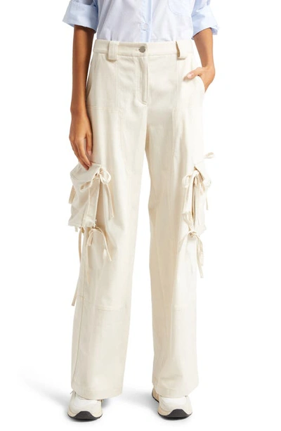 Twp Cody Strappy Wide-leg Cargo Pants In Winter White