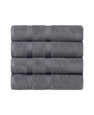 Superior Smart Dry Zero Twist Cotton 4-piece Bath Towel Set In Gray