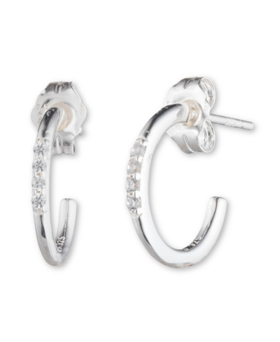 Lauren Ralph Lauren Sterling Silver And Cubic Zirconia Huggie Hoop Earring