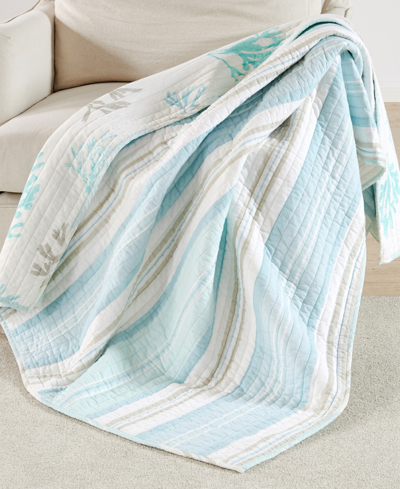 Levtex Stone Harbor Reversible Quilted Throw, 50" X 60" In Blue