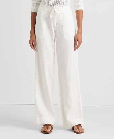 Ralph Lauren Wide-leg Linen Pants In White