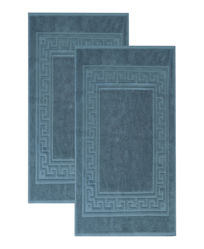 Superior Cotton Greek Key Infinity Border 2-pc. Bath Rug Set In Sapphire