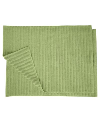 Superior Cotton Textured Stripes 2-pc. Bath Rug Set In Terrace Green