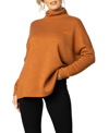 Kiyonna Paris Turtleneck Tunic Sweater In Camel