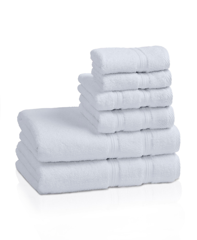 Superior Smart Dry Zero Twist Cotton 6-piece Assorted Towel Set In White