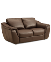 Macy's Closeout! Jennard 71" Leather Loveseat, Created For  In Brown