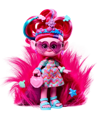 Trolls Kids' Dreamworks Band Together Hairsational Reveals Queen Poppy Doll 10+ Accessories In Multi-color