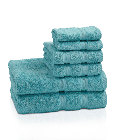 SUPERIOR SMART DRY ZERO TWIST COTTON 6-PIECE ASSORTED TOWEL SET